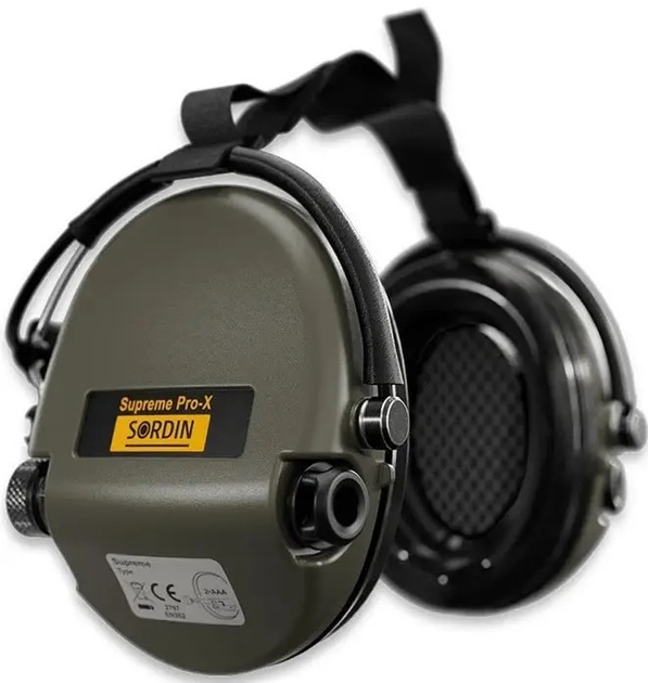 Навушники активні тактичні шумоподавлюючі Sordin Supreme Pro X із заднім тримачем під шолом Оливковий (Ranger Green) - зображення 2