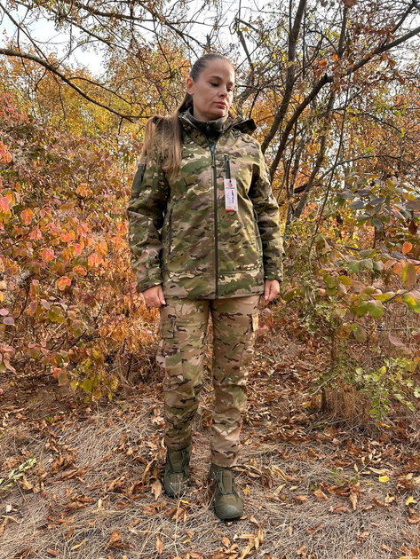 Зимняя куртка мультикам водооталкивающая SoftShell Combat женская S 2XL - изображение 1