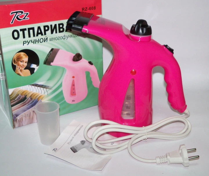 Ручной отпариватель пароочиститель паровой утюг RZ-608 750W красный - изображение 2