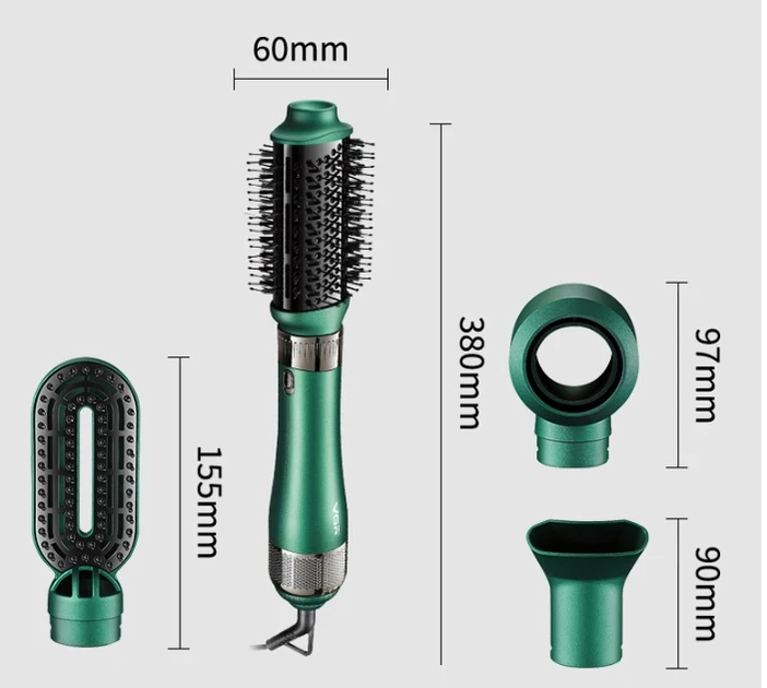 Фен-щетка для волос VGR V-493 4in1 1000W с насадками green - изображение 3