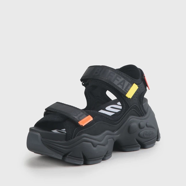 Sandały damskie na grubej podeszwie Buffalo Calzature 1602031 36 Czarne (4061516313721) - obraz 3