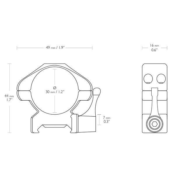 Кольца быстросъемные Hawke Precision Steel Fast Release 30mm / Weaver / средние, сталь - изображение 2