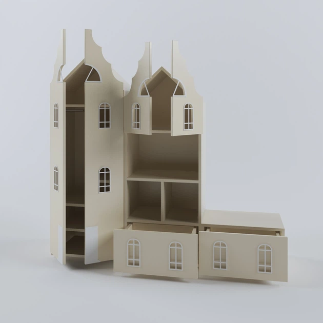 Комплект шкафов Амстердам для детской комнаты Little Room Baby House ваниль (CPL-1301-1) - изображение 4