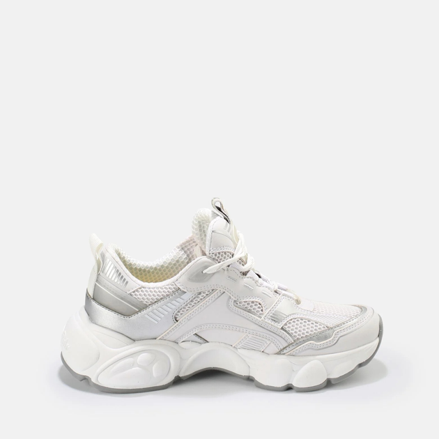 Sneakersy damskie z siatki na wysokiej platformie do kostki Buffalo Calzature 1630649 39 Biały/Srebrny (4061516519901) - obraz 1