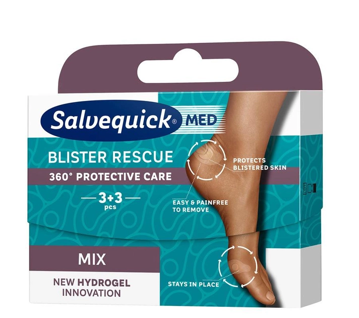 Пластир Salvequick Blister Rescue гідрогель від мозолів 6 шт (7310610020460) - зображення 1
