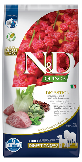 Cухий корм Farmina Quinoa Digestion для собак з надмірною вагою з ягням 7 кг (8010276041920) - зображення 1