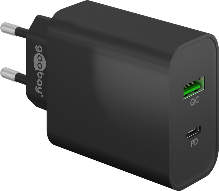 Ładowarka Goobay Wentronic Dual-USB-Quick Charger 3.0 PD/QC 45 W 1x USB-C 1x USB-A Czarna (4040849617553) - obraz 1