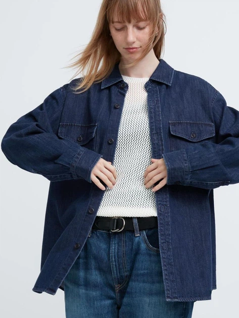 Джинсовая куртка мужская Uniqlo 694778482 S Синяя (1159795280) - изображение 3
