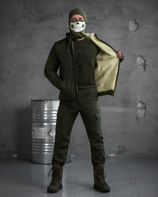 Зимовий тактичний костюм shredder на овчині олива L - зображення 1