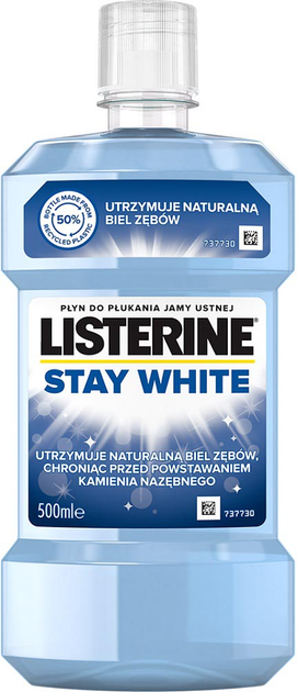Płyn do płukania jamy ustnej Listerine Stay White 500 ml (3574660440416) - obraz 1