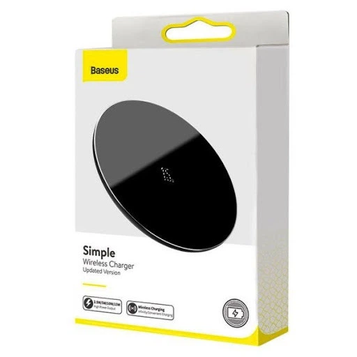 Бездротове зарядне Baseus Simple Wireless Charger 15W (WXJK-B01) чорне - Фото 5 Бездротове зарядне Baseus Simple Wireless Charger 15W (WXJK-B01) чорне - зображення 5