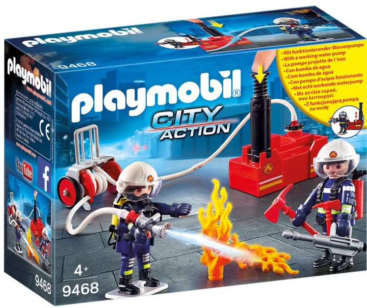 Ігровий набір фігурок Playmobil City Action Пожежні з водяним насосом (4008789094681) - зображення 1