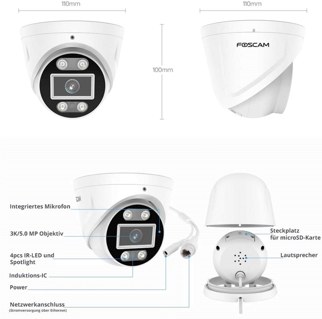 Kamera IP Foscam T5EP Biała (6954836093573) - obraz 11