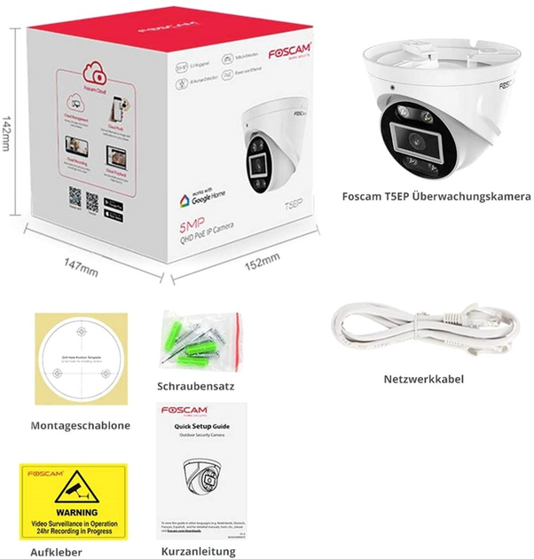 Kamera IP Foscam T5EP Biała (6954836093573) - obraz 12