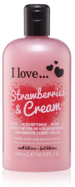 Krem pod prysznic i do kąpieli I Love Raspberry & Cream 500 ml (5060217188101) - obraz 1