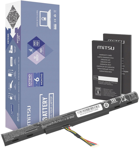 Акумулятор Mitsu для ноутбуків Acer Aspire E5-573/E5-573G 14.4V-14.8V 1800 mAh (5903050379681) - зображення 1