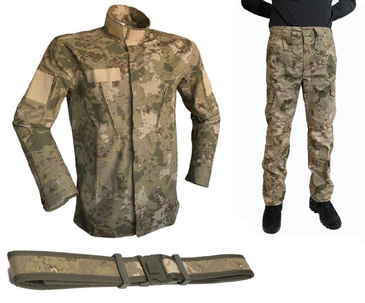 Тактична військова форма (військовий кітель, військові тактичні штани, ремінь) комуфляж олівія, розмір XXL - зображення 1