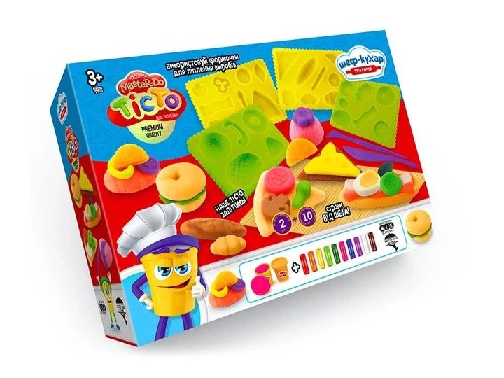 Набор для творчества Danko Toys тесто для лепки Master Do Шеф-повар Тратория (TMD-17-04U) - Фото 1 Набор для творчества Danko Toys тесто для лепки Master Do Шеф-повар Тратория (TMD-17-04U) - изображение 1