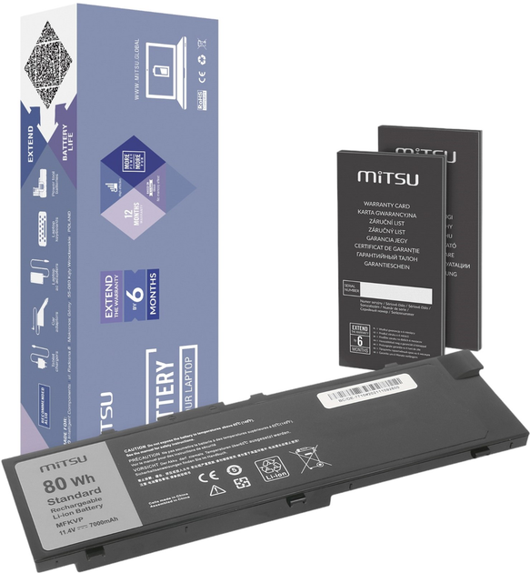 Акумулятор Mitsu для ноутбуків Dell Precision 15 7510/17 7710 11.4V 7000 mAh (5903050378080) - зображення 1