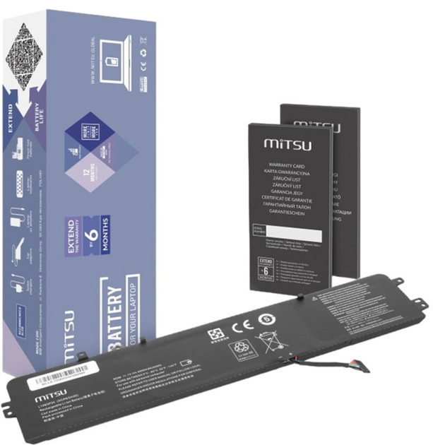 Акумулятор Mitsu для ноутбуків Lenovo IdeaPad 700-15/Y520 10.8V-11.1V 4000 mAh (5903050379926) - зображення 1