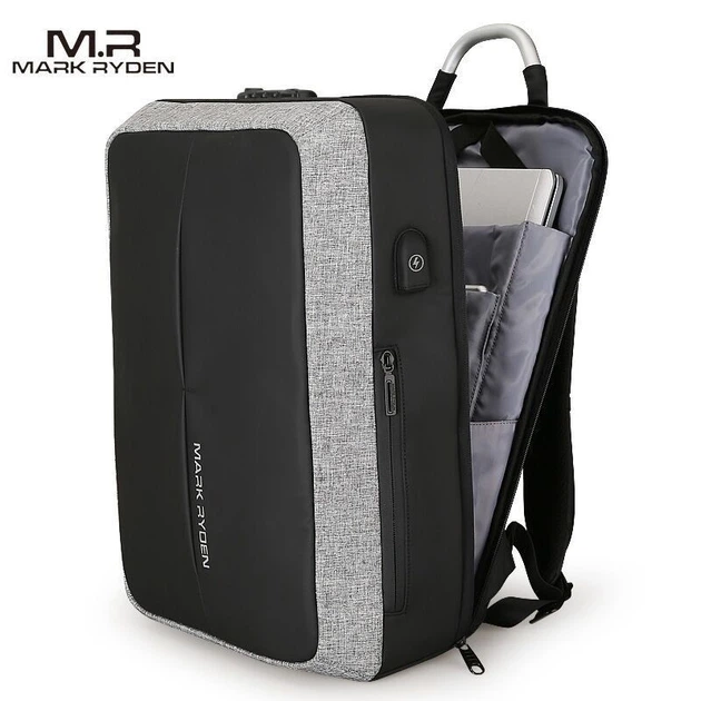 Рюкзак міський Mark Ryden Case MR6832 G для ноутбука 15,6" з USB об'єм 20 л. Сірий (із вбудованим замком) - Фото 2 Рюкзак міський Mark Ryden Case MR6832 G для ноутбука 15,6" з USB об'єм 20 л. Сірий (із вбудованим замком) - зображення 2