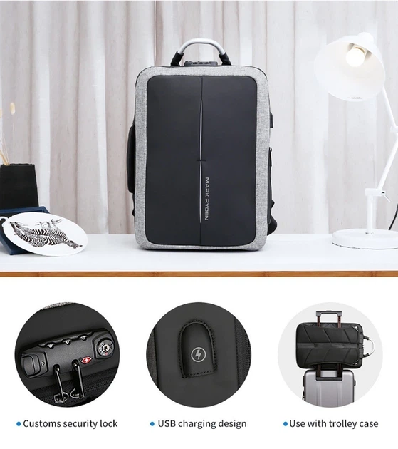 Рюкзак міський Mark Ryden Case MR6832 G для ноутбука 15,6" з USB об'єм 20 л. Сірий (із вбудованим замком) - Фото 7 Рюкзак міський Mark Ryden Case MR6832 G для ноутбука 15,6" з USB об'єм 20 л. Сірий (із вбудованим замком) - зображення 7