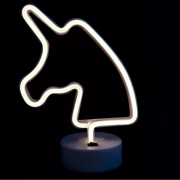 Неоновый светильник Neon Lights "Единорог" Ночник декоративный настольный LED лампа (USB, 3хАА) Белый - Фото 1 Неоновый светильник Neon Lights "Единорог" Ночник декоративный настольный LED лампа (USB, 3хАА) Белый - изображение 1