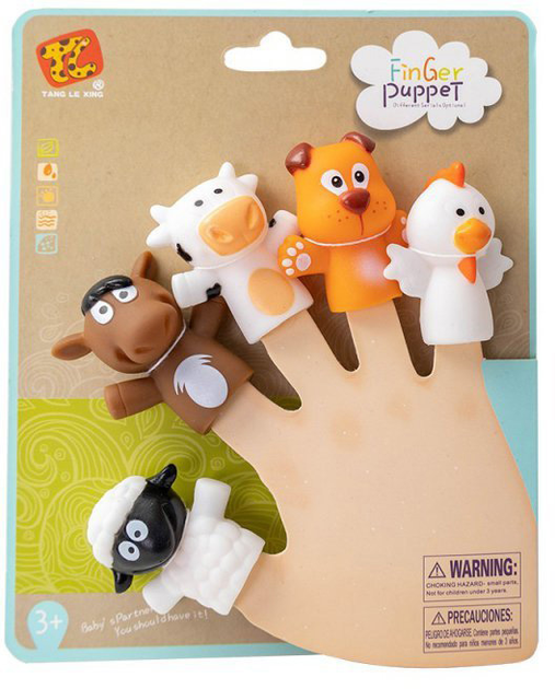 Набір іграшок на пальці Askato Finger Puppets Animals (6901440117614) - зображення 1