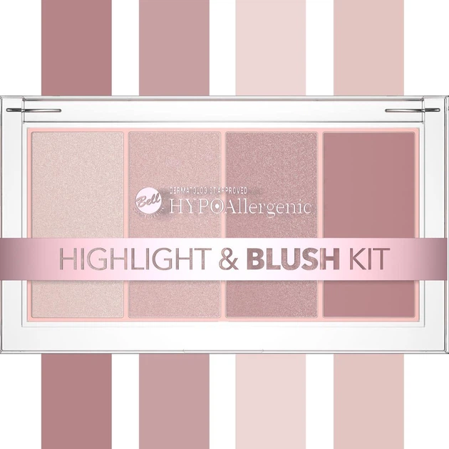 Палетка хайлайтеров и бронзеров для лица Bell Hypoallergenic Highlight & Blush Kit 20 г - Фото 5 Палетка хайлайтеров и бронзеров для лица Bell Hypoallergenic Highlight & Blush Kit 20 г - изображение 5