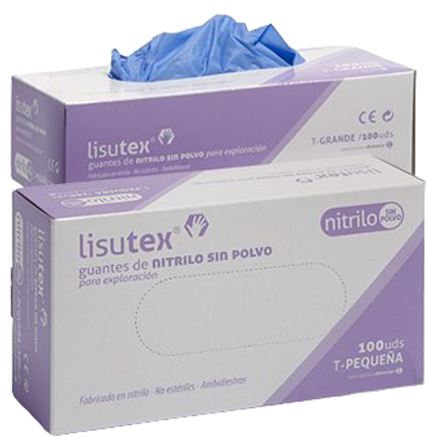 Rękawiczki medyczne Guantex Lisutex Nitrilo S-P T-M S 100 stz (8470001660596) - obraz 1