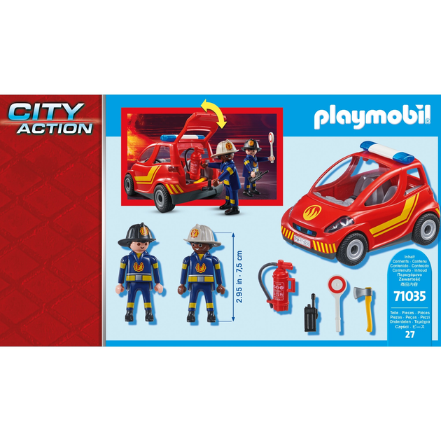 Zestaw figurek do zabawy Playmobil City Action Mały samochód strażacki (4008789710352) - obraz 3