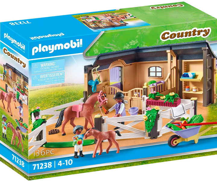 Ігровий набір фігурок Playmobil Country Конюшня для коней (4008789712387) - зображення 1