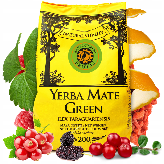 Чай Oranżada Yerba Mate Green Frutas 200 г (5906395648559) - зображення 1