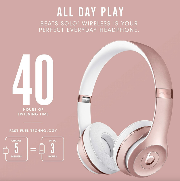 新品 Beats by Dr Dre SOLO3 WIRELESSローズゴールド ビーツ・エレクトロニクス solo3 wireless MNET2PA/A [ローズ