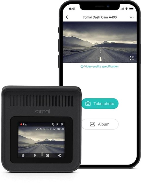 Rejestrator samochodowy 70mai Dash Cam A400 Gray - obraz 4