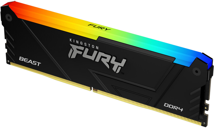 Pamięć RAM Kingston Fury DDR4-3600 16384MB PC4-28800 Beast RGB 1Rx8 Black (KF436C18BB2A/16) - obraz 1