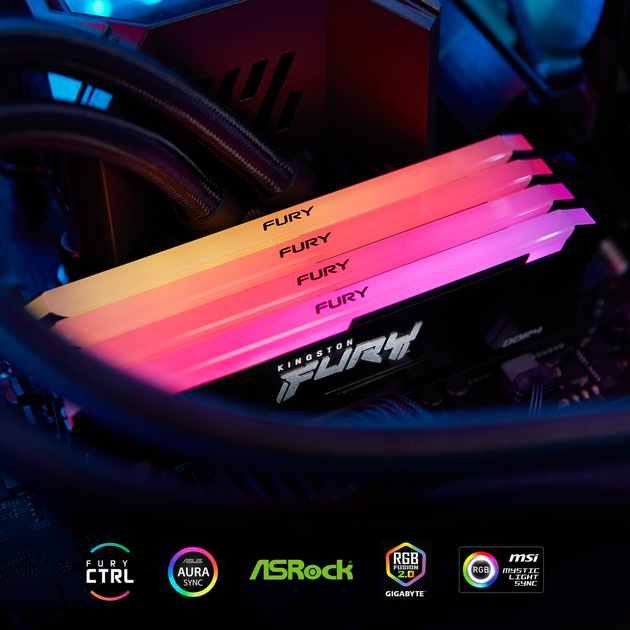 Оперативна пам'ять Kingston Fury DDR4-3600 16384MB PC4-28800 (Kit of 2x8192) Beast RGB 1Rx8 Black (KF436C17BB2AK2/16) - зображення 9
