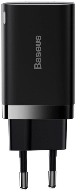 Мережевий зарядний пристрій Baseus Super Si Pro Quick Charger Type-C+USB 30W EU Black (CCSUPP-E01) - зображення 1