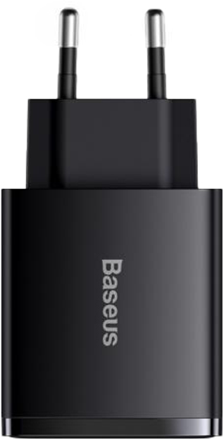 Зарядний пристрій Baseus Compact Quick Charger 2U+C 30 W EU Чорний (CCXJ-E01) - зображення 1