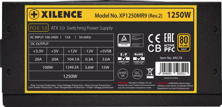 Zasilacz Xilence XP1250MR9.2 Performance X ATX 3.0 80+ Gold 140 mm 1250 W (XP1250MR9.2) - obraz 7