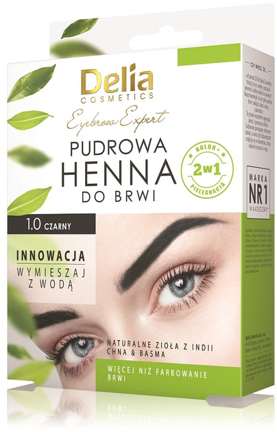 Henna do brwi Delia Eyebrow Expert pudrowa 1.0 Czerń 4 g (5901350488966) - obraz 1