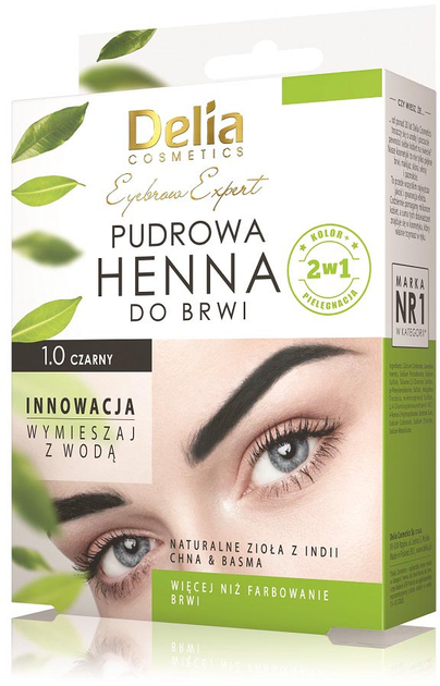 Гель-фарба для брів Delia Eyebrow Expert порошок 1.0 чорний 4 г (5901350488966) - зображення 1