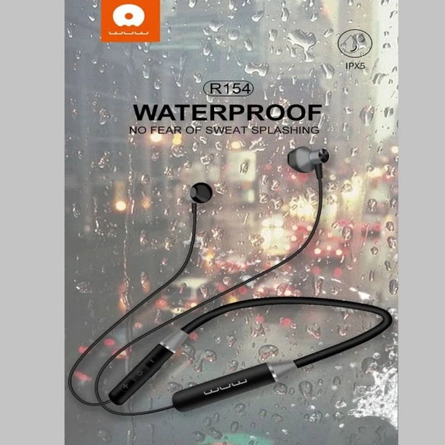 Бездротові навушники WUW R154 Magnetic SPORT Bluetooth 5.0 для занять спортом Black - зображення 3