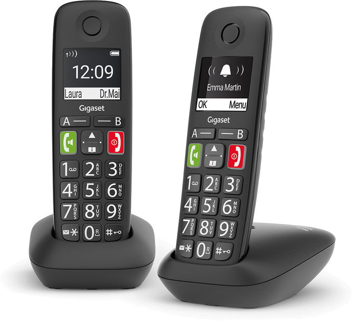 Telefon stacjonarny Gigaset E290 Duo Black (L36852-H2901-B101) - obraz 2