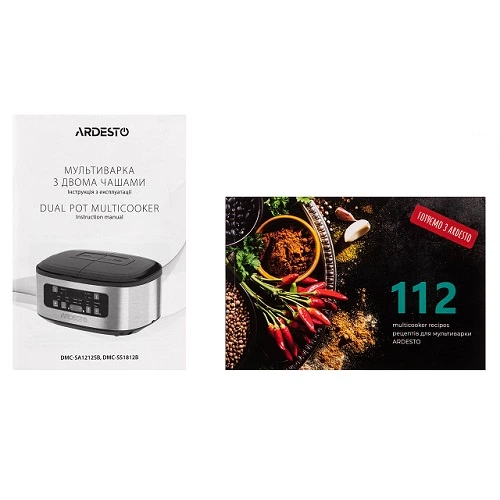 Мультиварка Ardesto на 2 чаши с сенсорным управлением 900Вт 2x1.5л черная (DMC-SS1812B) - изображение 10
