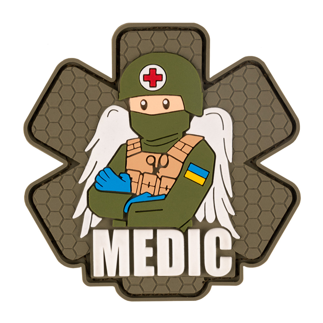ПВХ патч "Військовий медик" олива - Brand Element - зображення 1