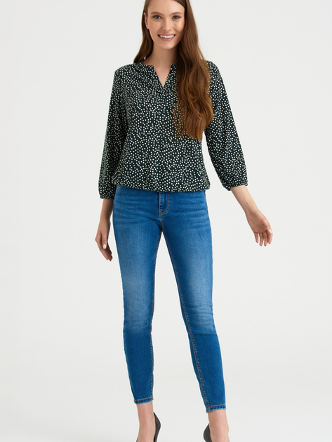 Bluzka damska w kropki Greenpoint TOP726W22DOT09 36 Czarna (5903245340120) - obraz 3