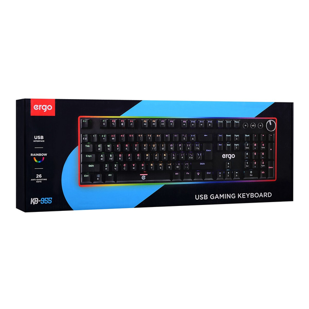 Клавиатура Ergo KB-955, RGB, Blue Switch, черный - изображение 4