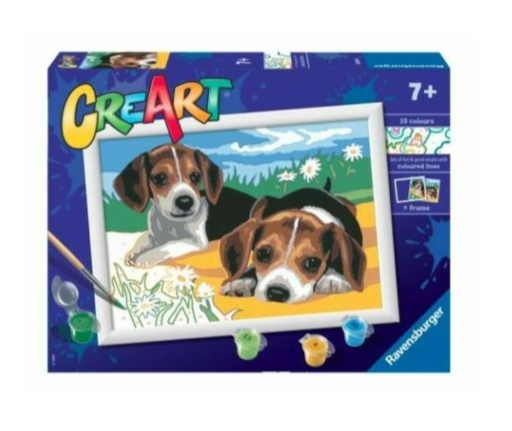 Malowanie po numerach Ravensburger CreArt Szczeniaczki Jack Russel 18 x 24 cm (4005556289394) - obraz 1