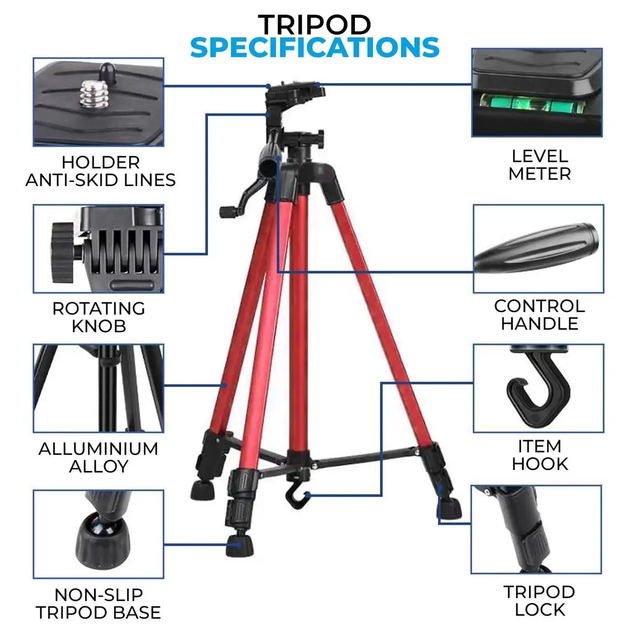 Штатив для телефона TriPod ART-3366/5775 0.50-1.40 м 3 секции с пультом Чехол - изображение 5